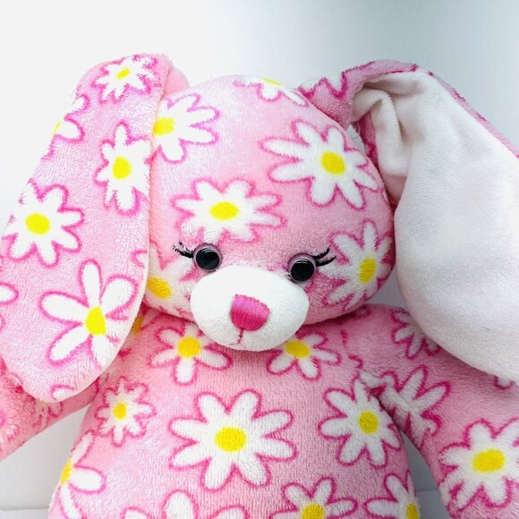 Build A Bear Bunny Rabbit Stuffed In USA With Hugs Pink Daisies Plush Toy 15" - Picture 4 of 12